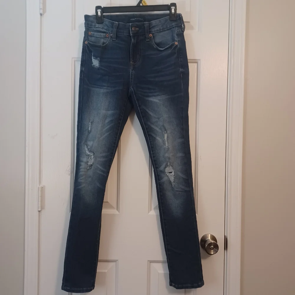 Aeropostale Men's Distressed Stretch Skinny Jeans Sz 28X32